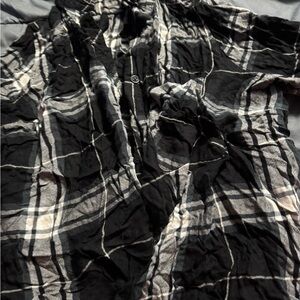 Terra & Sky Black and White Plaid Button Down Shirt